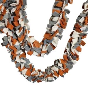 Fall Halloween lot of 2 thick wool fabric tassel 6ft garland string decor